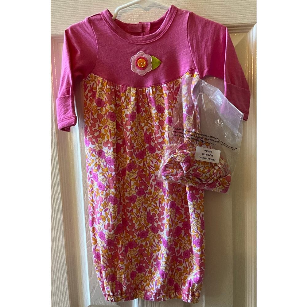 New Girls Baby Lulu Sz 0-6 Months Pauline Flower Sleep Sack with Matching Hat